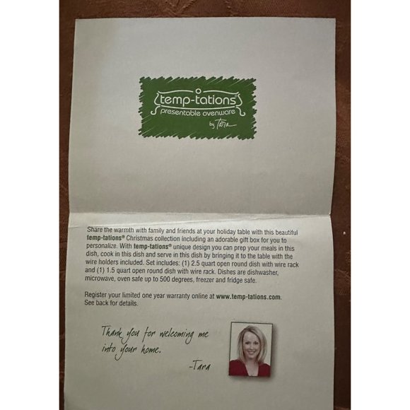 Set of 2 Temp-Tations HOMETOWN CHRISTMAS HOLLY 9" & 11” ROUND BAKER W/RACKS NEW - Picture 9 of 9